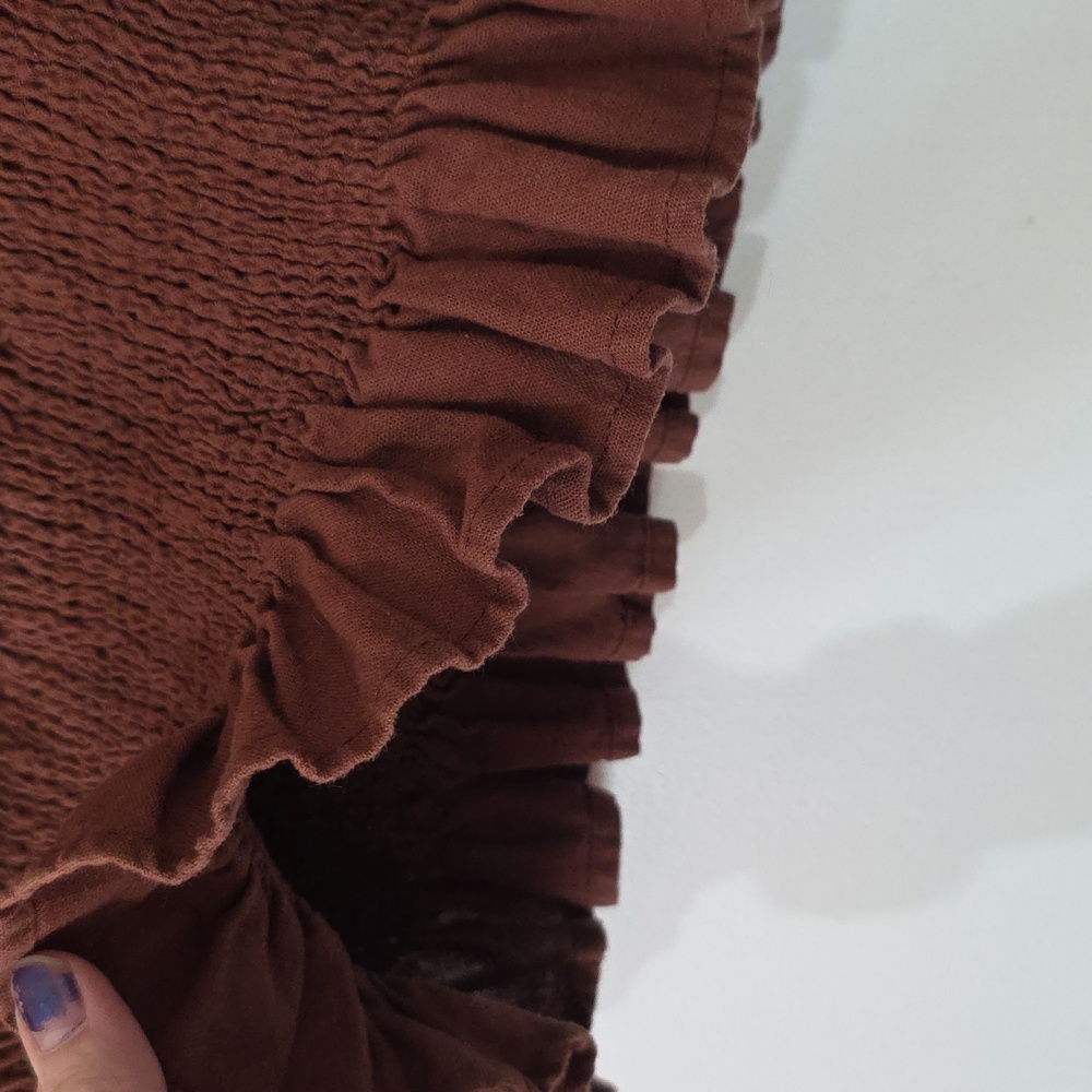 Cupcakes and Cashmere Brown Flutter Sleeve Top - Picture 7 of 8